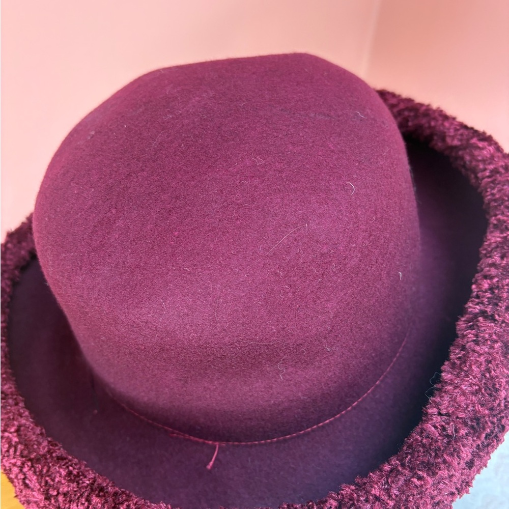 Vintage Burgundy Wool Felt Statement Hat - Picture 5 of 5